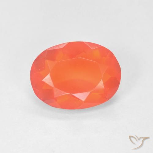 1.32ct 天然 鮮やかなオレンジ ファイアオパール, 楕円形, 透明