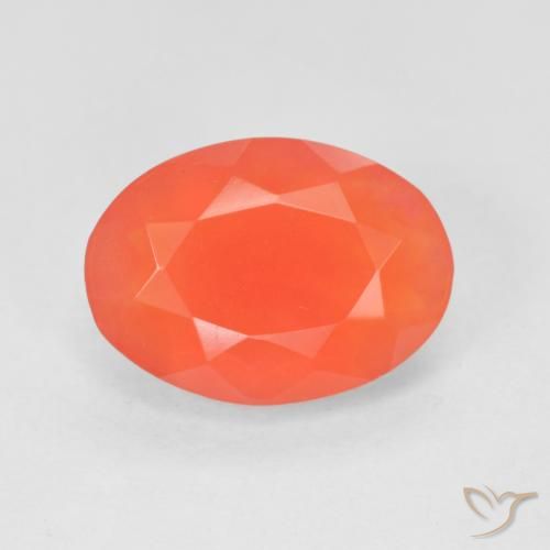 1.92ct 天然 明るいクリムゾンレッドとオレンジ ファイアオパール, 楕円形, 透明