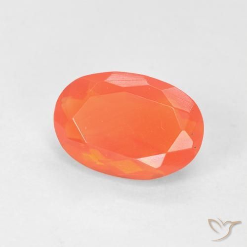 0.74ct 天然 鮮やかなオレンジ ファイアオパール, 楕円形, 透明
