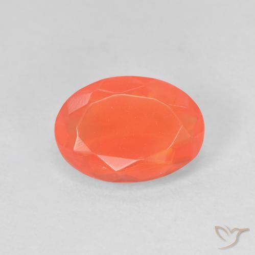 0.88ct 天然 鮮やかなオレンジ ファイアオパール, 楕円形, 透明