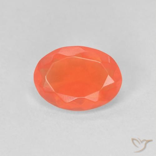 0.63ct 天然 鮮やかなオレンジ ファイアオパール, 楕円形, 透明