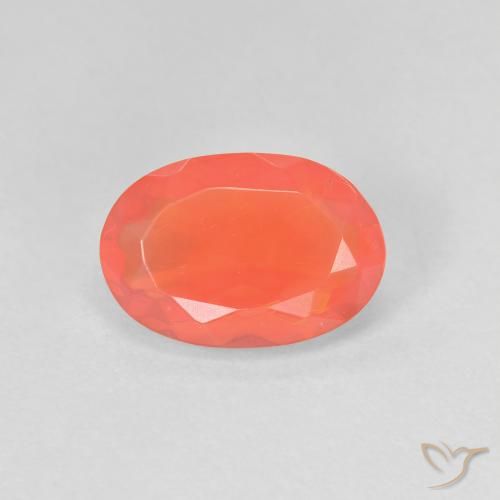 1.03ct 天然 鮮やかなオレンジ ファイアオパール, 楕円形, 透明