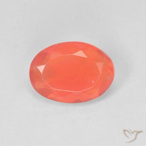 1.02ct 天然 鮮やかなオレンジ ファイアオパール, 楕円形, 透明