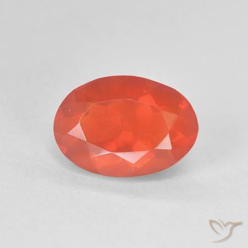 1.29ct 天然 ミディアムオレンジ ファイアオパール, 楕円形, 透明