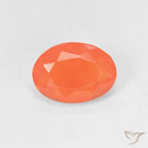 0.66ct 天然 鮮やかなオレンジ ファイアオパール, 楕円形, 透明