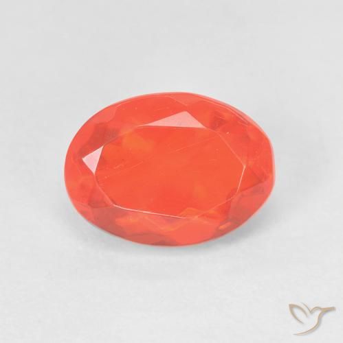 1.34ct 天然 濃いオレンジ ファイアオパール, 楕円形, 透明
