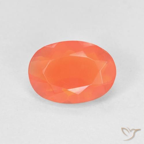 0.82ct 天然 鮮やかなオレンジ ファイアオパール, 楕円形, 透明