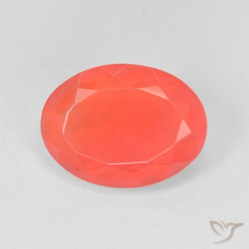 1.93ct 天然 ミディアムレッド ファイアオパール, 楕円形, 透明