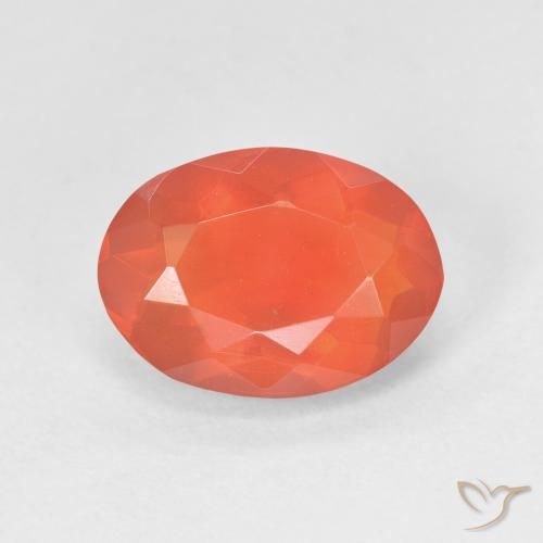 1.61ct 天然 ミディアムオレンジ ファイアオパール, 楕円形, 透明