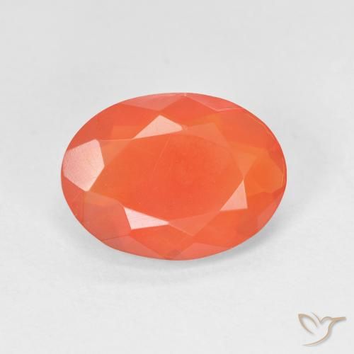 2.10ct 天然 濃いオレンジ ファイアオパール, 楕円形, 透明