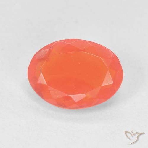 1.18ct 天然 ミディアムオレンジ ファイアオパール, 楕円形, 透明