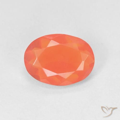 1.00ct 天然 鮮やかなオレンジ ファイアオパール, 楕円形, 透明