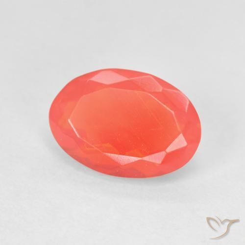 1.27ct 天然 濃いオレンジ ファイアオパール, 楕円形, 透明