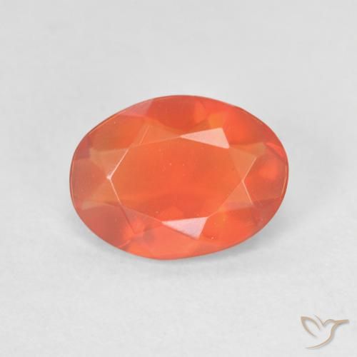 0.87ct 天然 鮮やかなオレンジ ファイアオパール, 楕円形, 透明