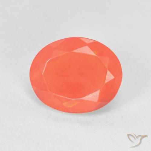 1.62ct 天然 鮮やかなオレンジ ファイアオパール, 楕円形, 透明
