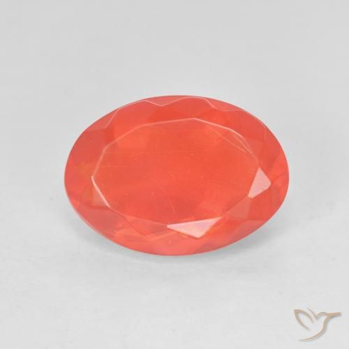 2.71ct 天然 濃い赤いオレンジ ファイアオパール, 楕円形, 透明