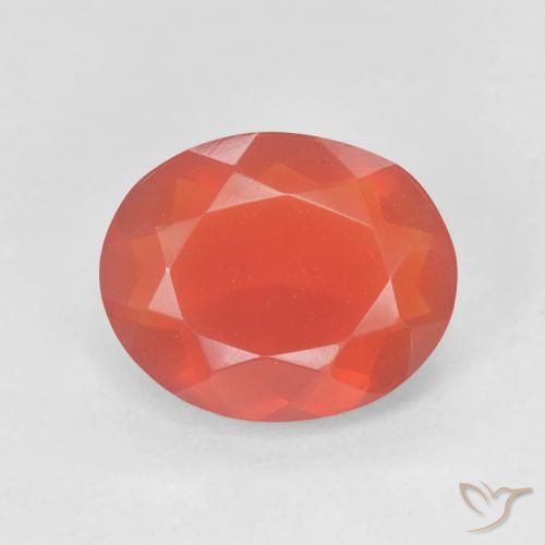 2.41ct 天然 ミディアムレッド ファイアオパール, 楕円形, 透明