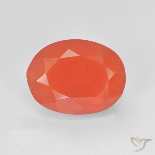 3.10ct 天然 明るいクリムゾンレッドとオレンジ ファイアオパール, 楕円形, 透明