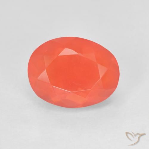 2.35ct 天然 ミディアムレッド ファイアオパール, 楕円形, 透明