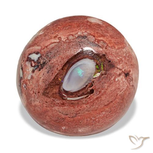 9.08ct マルチカラー ファイアーオパール, ラウンド, オペーク