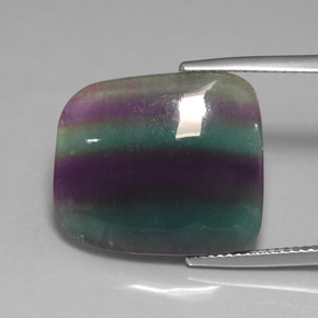 15.97カラットの天然マルチカラーフローライト（19.1×16.7 mm・透明）