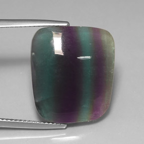 15.97カラットの天然マルチカラーフローライト（19.1×16.7 mm・透明）