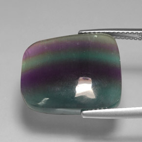 15.97カラットの天然マルチカラーフローライト（19.1×16.7 mm・透明）