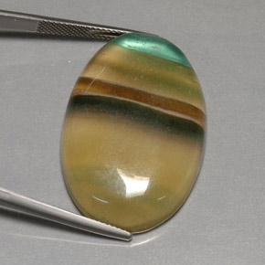 60.11カラットの天然マルチカラーフローライト（34.8×22.6 mm・透明）