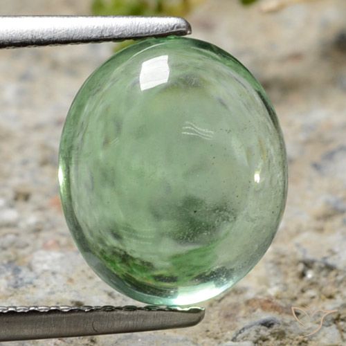 4.47ct 天然 アーシーグリーン 蛍石, 楕円形, 透明
