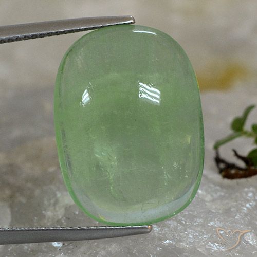 19.97ct 天然 アーシーグリーン 蛍石, クッション, 透明