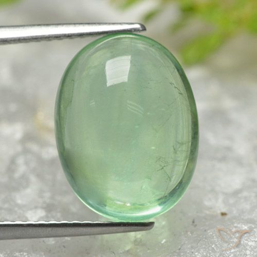 8.59ct 天然 ライトグリーン 蛍石, 楕円形, 透明
