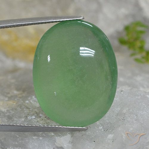 46.27ct 天然 アーシーグリーン 蛍石, 楕円形, 半透明