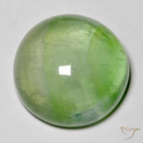 38.51ct 天然 ペアーグリーン 蛍石, ラウンド, 透明