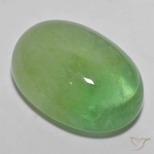 36.25ct 天然 薄いペアーグリーン 蛍石, 楕円形, 半透明