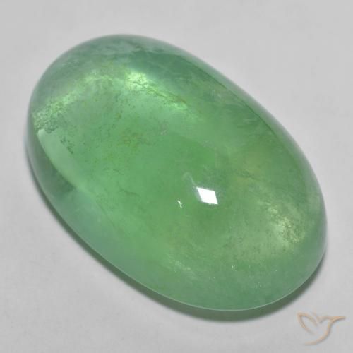 26.04ct 天然 ウォームグリーン 蛍石, 楕円形, 透明
