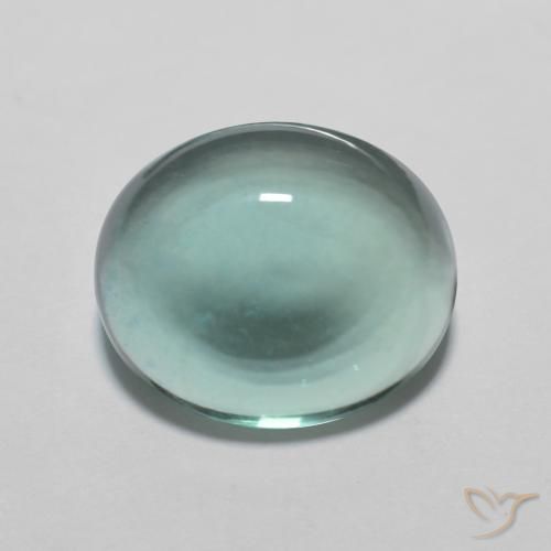 8.25ct 天然 非常に薄い青緑 蛍石, 楕円形, 透明