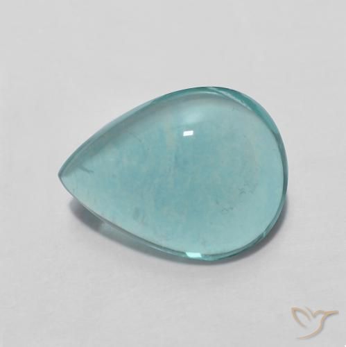 3.49ct 天然 ライトブルーグリーン 蛍石, 洋梨の形, 透明