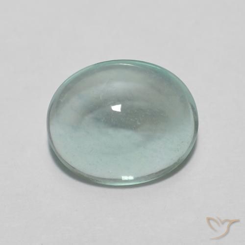 2.23ct 天然 非常に薄い青緑 蛍石, 楕円形, 透明