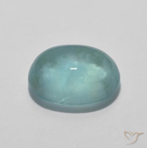 4.94カラットの天然Light Bluish Turquoise蛍石、楕円形、透明