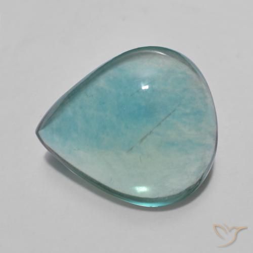 7.89ct 天然 ブルーグリーン 蛍石, 洋梨の形, 透明