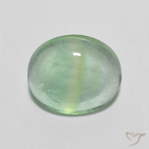 3.71ct 天然 薄いイエローグリーン 蛍石, 楕円形, 透明