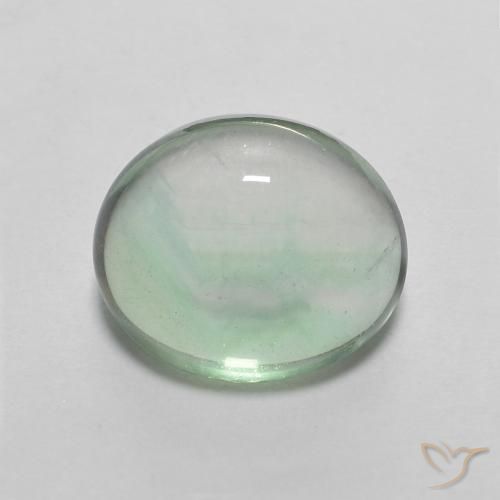 3.58ct 天然 薄いミント 蛍石, 楕円形, 透明