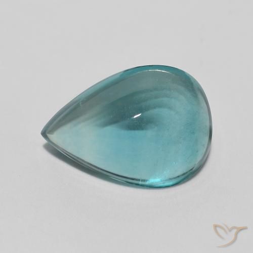 2.97ct 天然 Medium Dark Blue-Green 蛍石, 洋梨の形, 透明