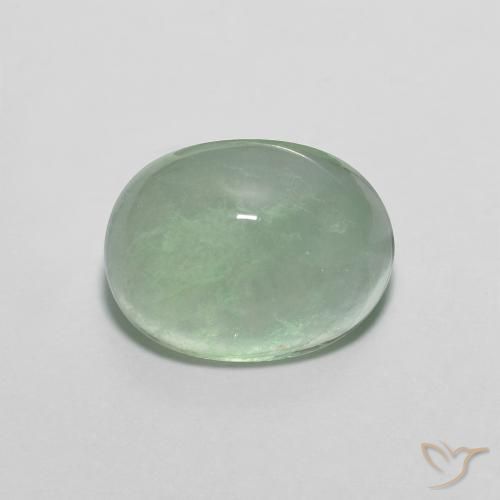 6.61ct 天然 ミディアムグリーン 蛍石, 楕円形, 透明