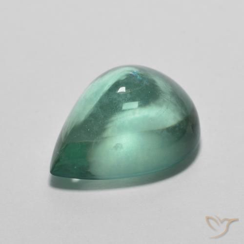 4.81ct 天然 ブルーグリーン 蛍石, 洋梨の形, 透明