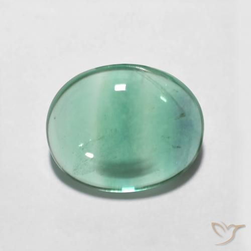 5.31ct 天然 緑がかったブルー 蛍石, 楕円形, 透明