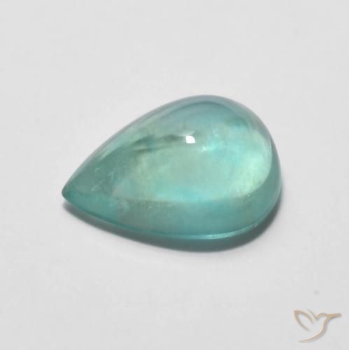 2.96ct 天然 濃いブルーグリーン 蛍石, 洋梨の形, 透明