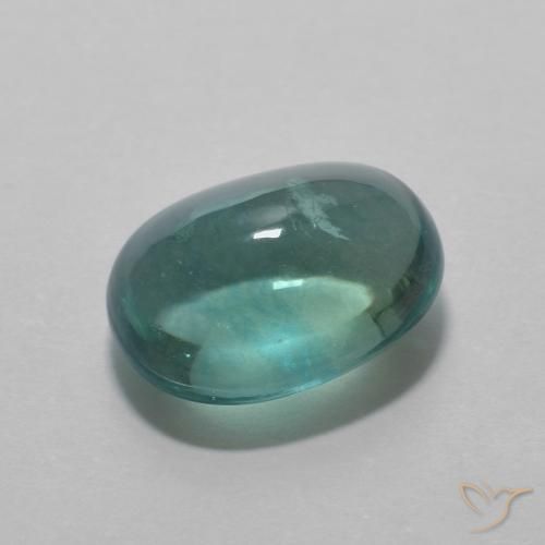 5.08ct 天然 グリーンブルー 蛍石, 楕円形, 透明