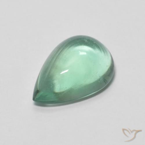 4.38ct 天然 青みがかったグリーン 蛍石, 洋梨の形, 透明