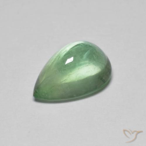 2.75ct 天然 ウォームグリーン 蛍石, 洋梨の形, 透明